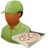 Occupations Pizza Deliveryman Male Dark Icon